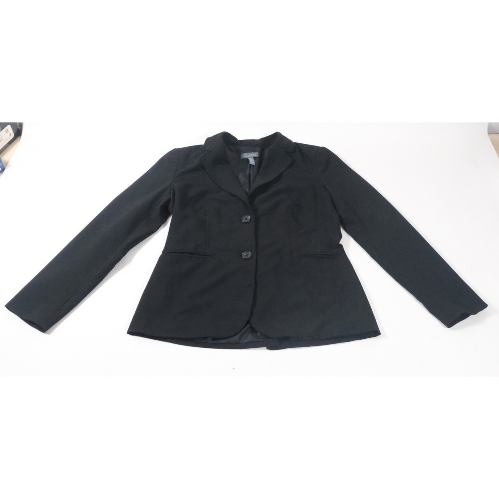 Madison Blazer Women 6 Black Solid Two Button Professional Career Office Jacket